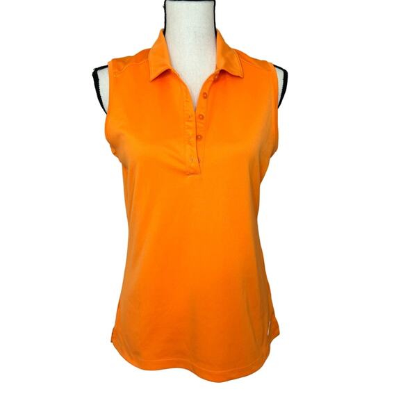 Nike Tops - Nike Golf Dri Fit Tops Women's Medium Activewear Polo Tank Orange Sleeveless